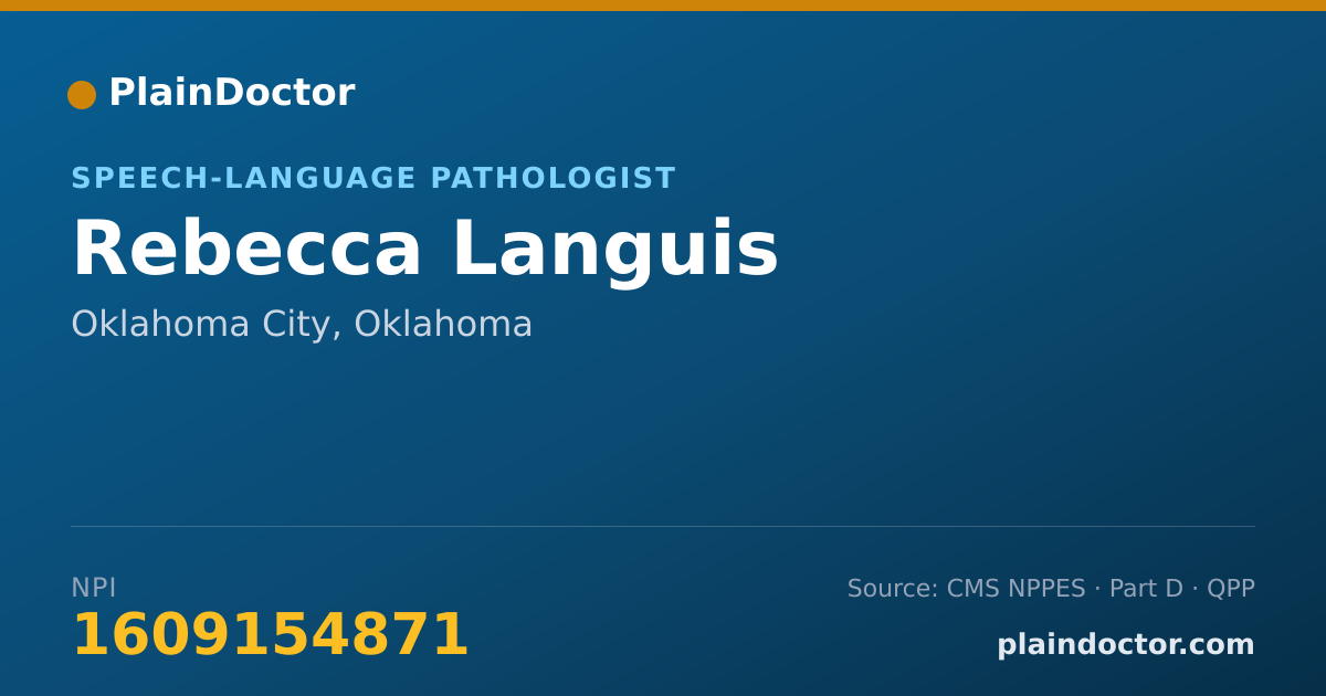 Shareable card for Rebecca Languis - Speech-Language Pathologist, Oklahoma City, OK