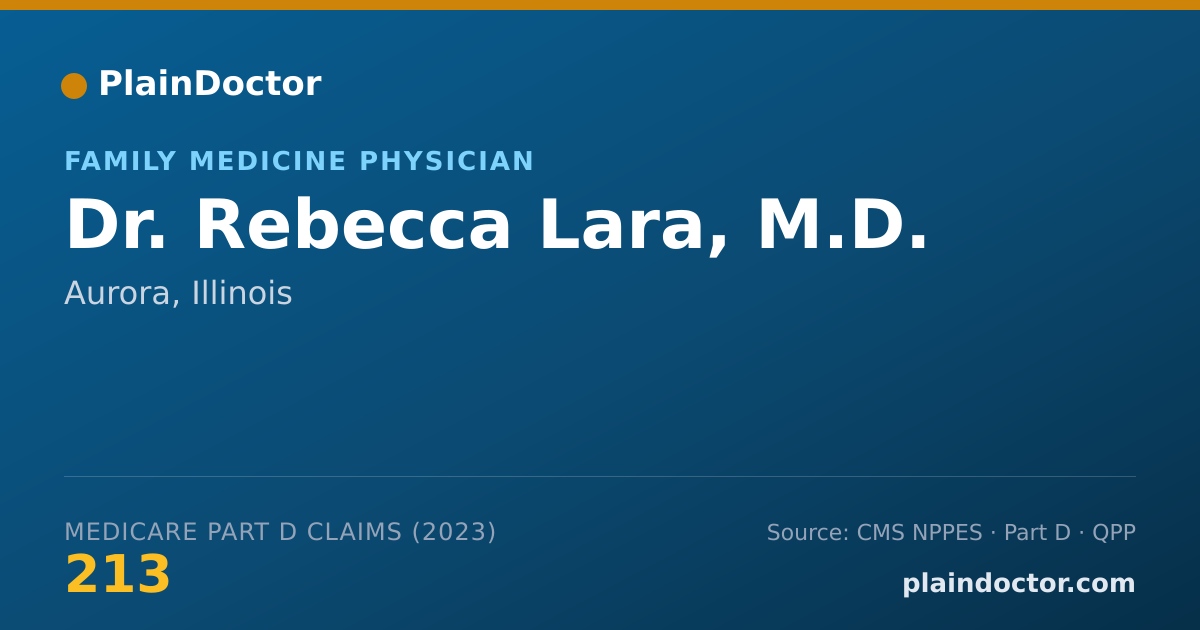 Shareable card for Rebecca Lara, M.D. - Family Medicine Physician, Aurora, IL
