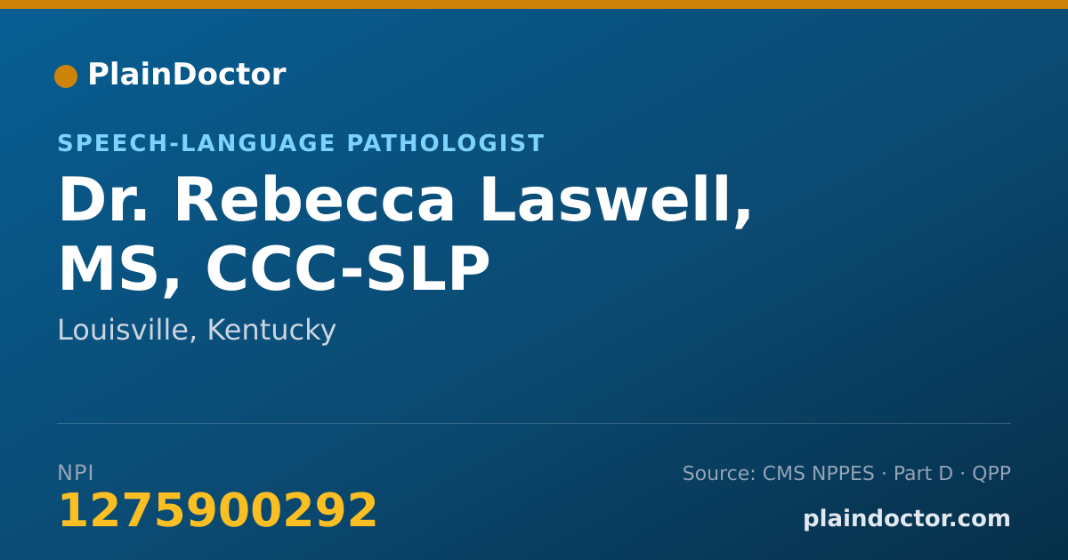 Shareable card for Rebecca Laswell, MS, CCC-SLP - Speech-Language Pathologist, Louisville, KY