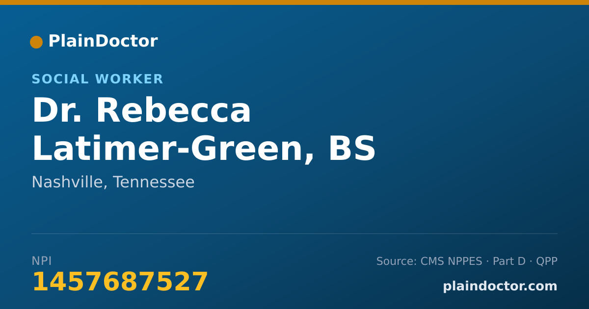 Shareable card for Rebecca Latimer-Green, BS - Social Worker, Nashville, TN