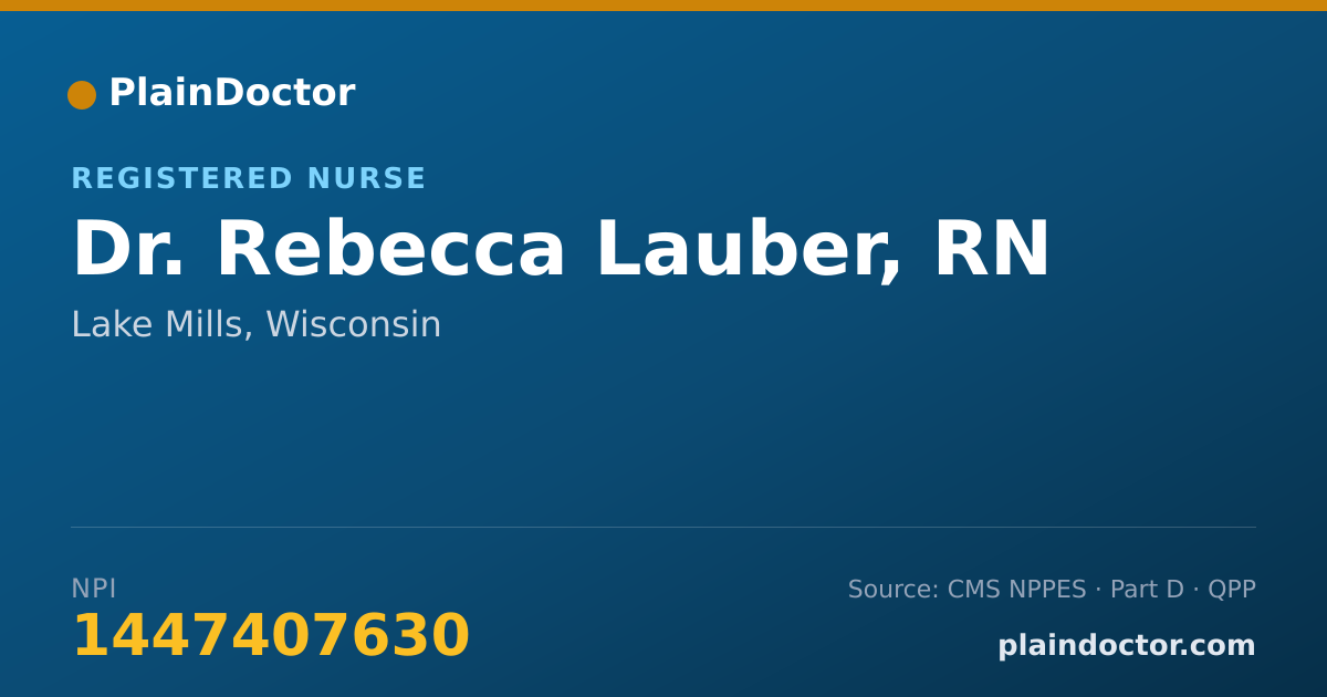 Shareable card for Rebecca Lauber, RN - Registered Nurse, Lake Mills, WI