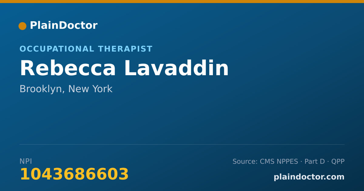 Shareable card for Rebecca Lavaddin - Occupational Therapist, Brooklyn, NY