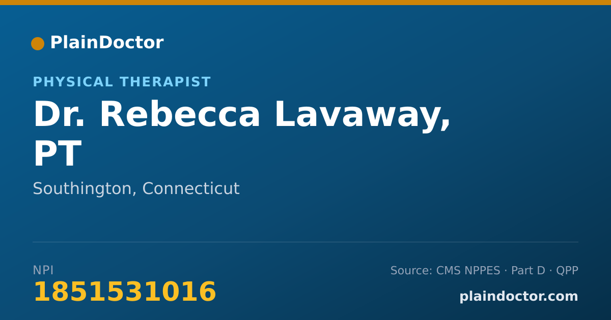 Shareable card for Rebecca Lavaway, PT - Physical Therapist, Southington, CT