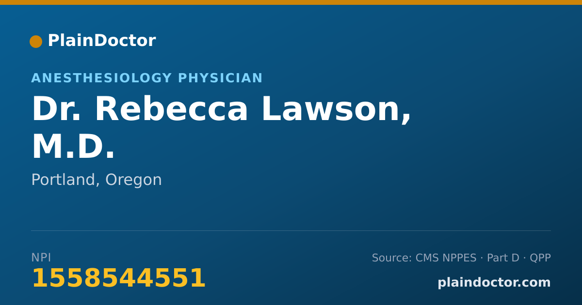 Shareable card for Rebecca Lawson, M.D. - Anesthesiology Physician, Portland, OR