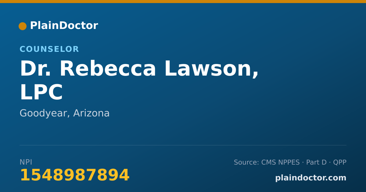 Shareable card for Rebecca Lawson, LPC - Counselor, Goodyear, AZ