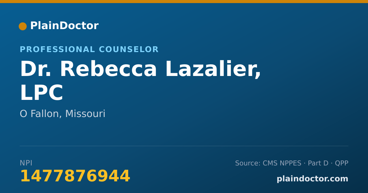 Shareable card for Rebecca Lazalier, LPC - Professional Counselor, O Fallon, MO