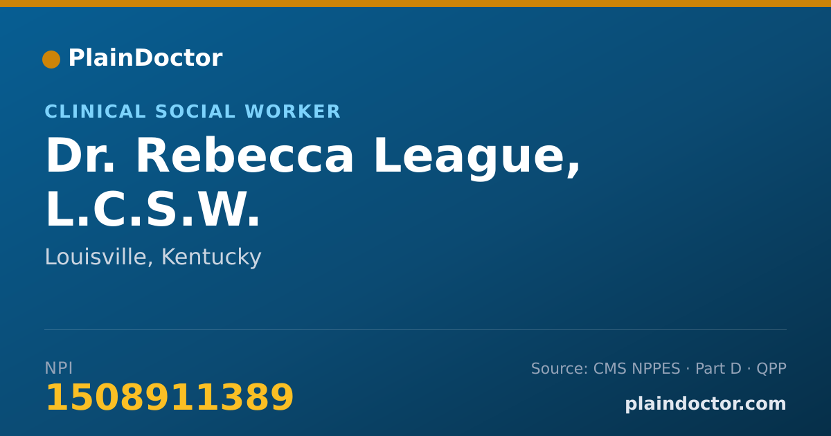 Shareable card for Rebecca League, L.C.S.W. - Clinical Social Worker, Louisville, KY