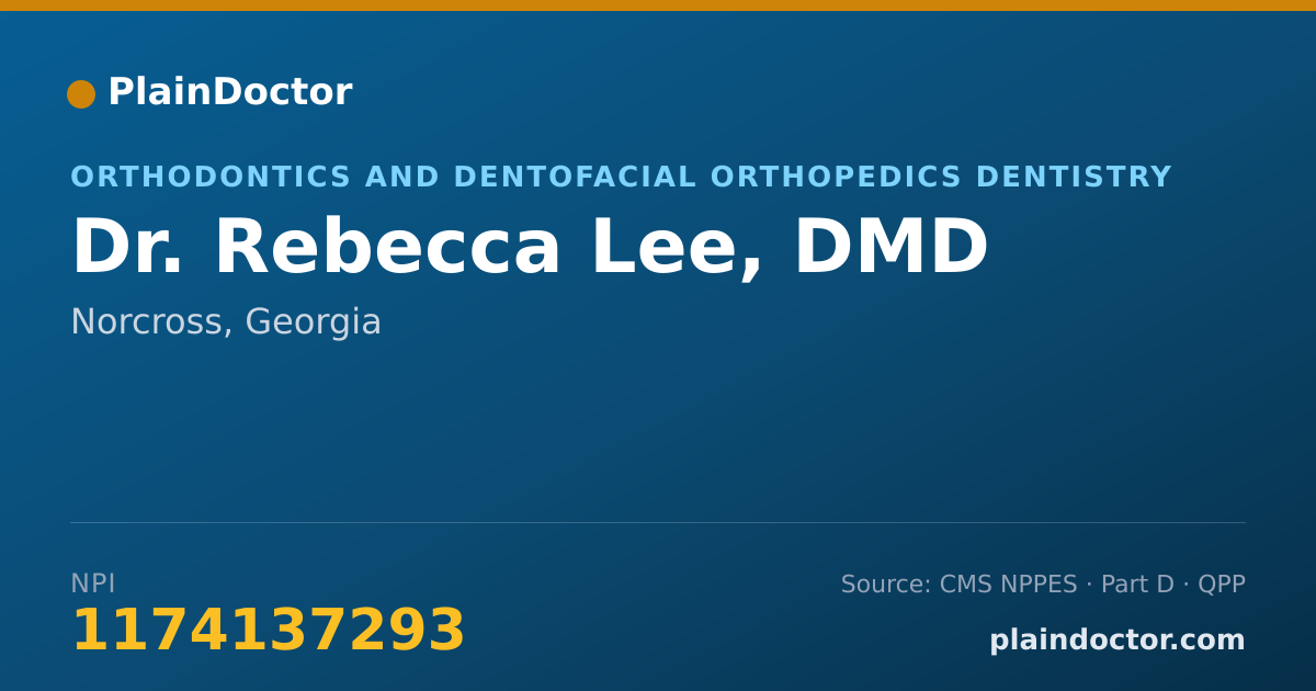 Shareable card for Rebecca Lee, DMD - Orthodontics and Dentofacial Orthopedics Dentistry, Norcross, GA