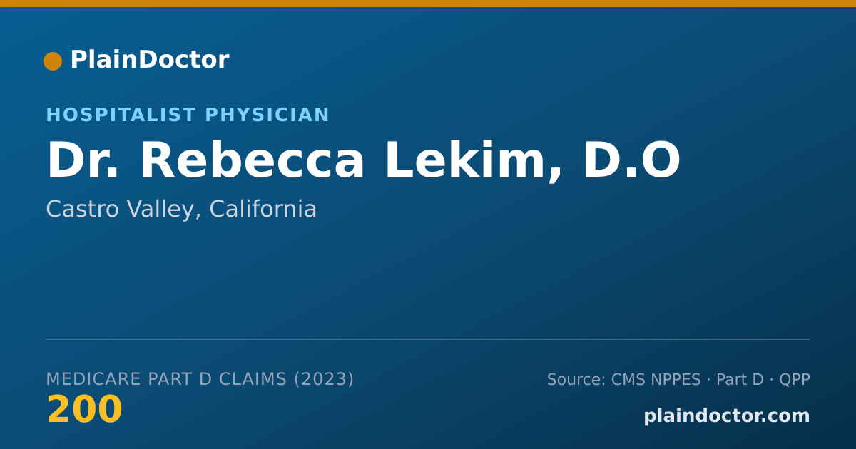 Shareable card for Rebecca Lekim, D.O - Hospitalist Physician, Castro Valley, CA