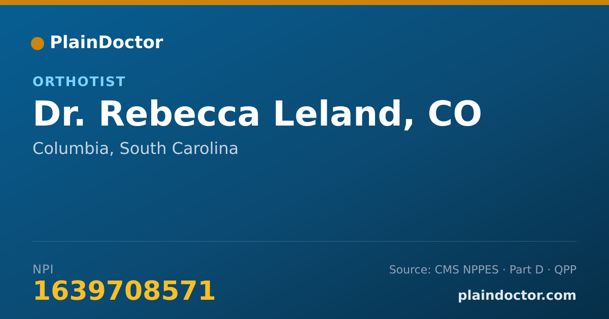 Shareable card for Rebecca Leland, CO - Orthotist, Columbia, SC
