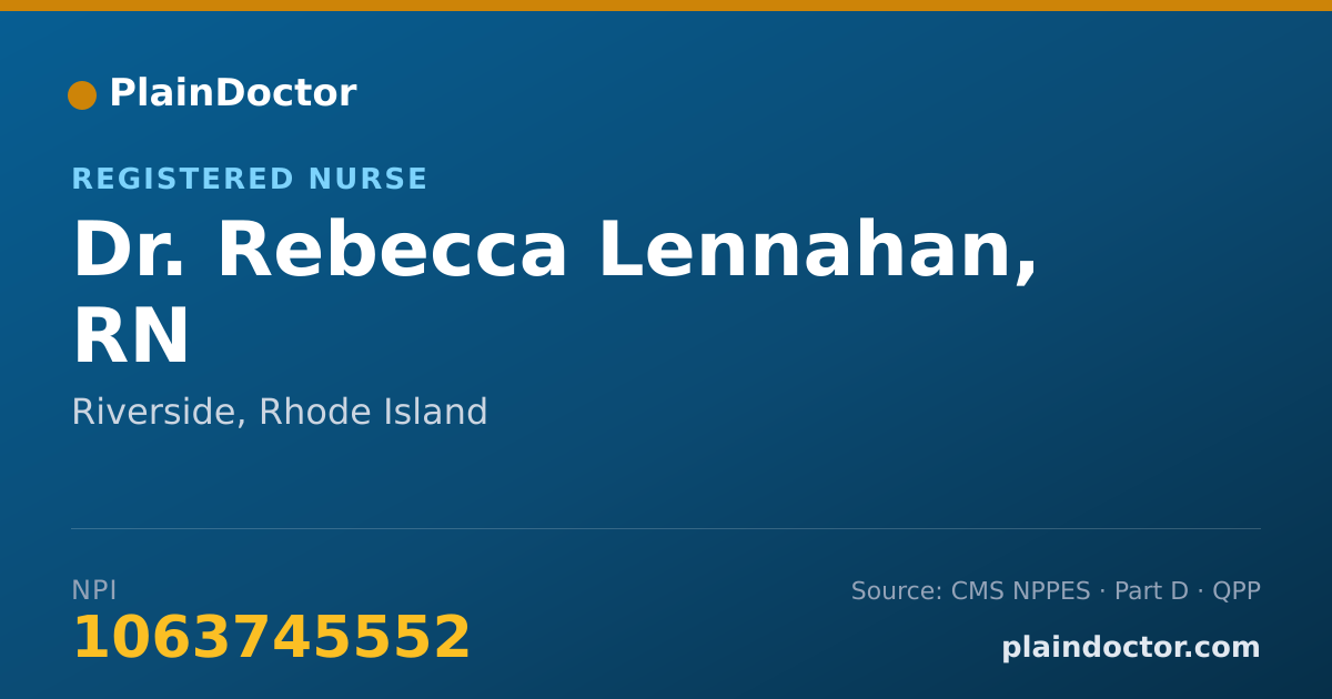 Shareable card for Rebecca Lennahan, RN - Registered Nurse, Riverside, RI