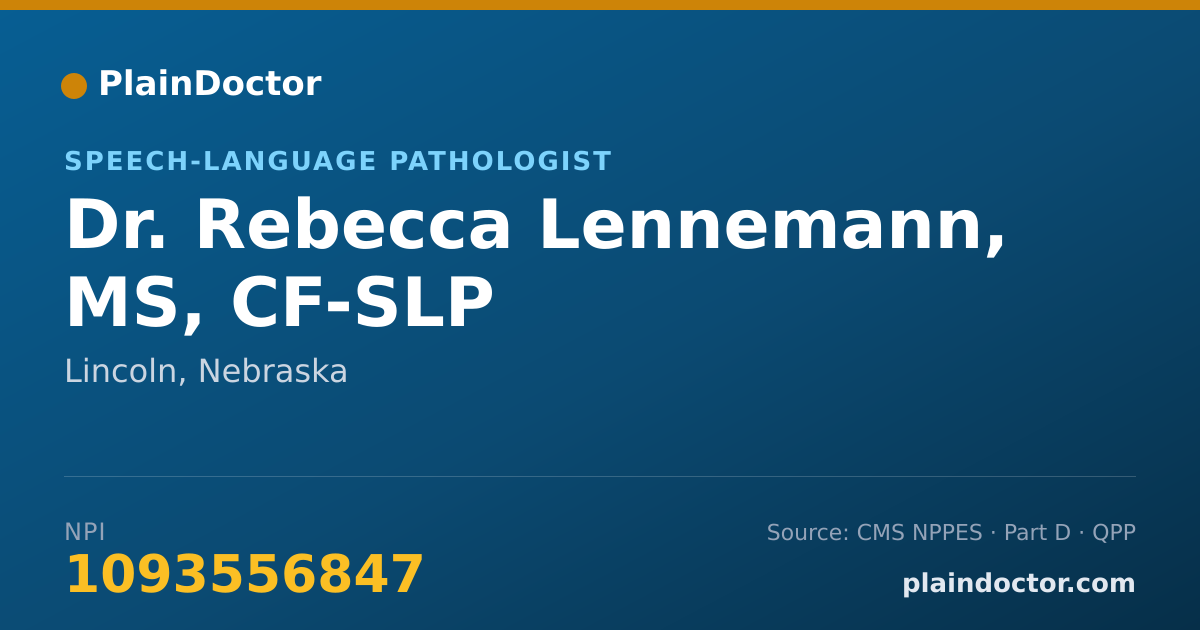 Shareable card for Rebecca Lennemann, MS, CF-SLP - Speech-Language Pathologist, Lincoln, NE