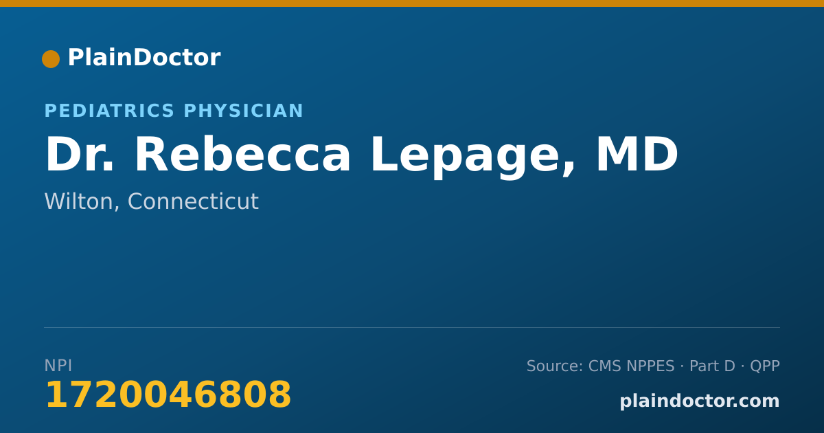 Shareable card for Rebecca Lepage, MD - Pediatrics Physician, Wilton, CT