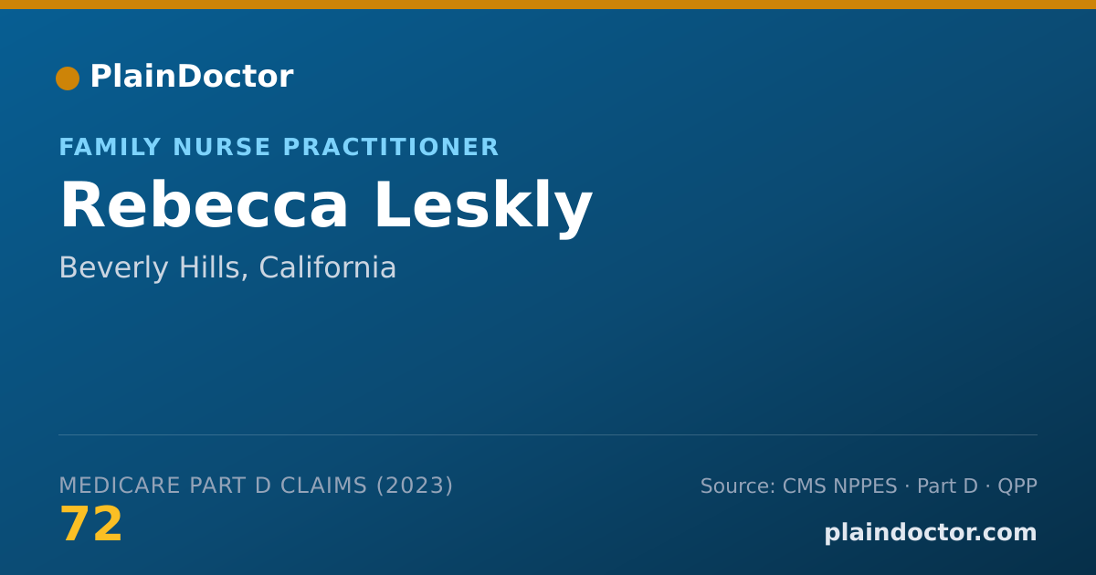 Shareable card for Rebecca Leskly - Family Nurse Practitioner, Beverly Hills, CA