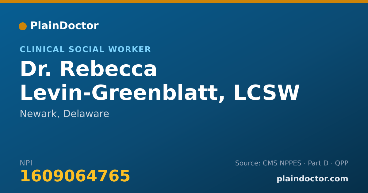 Shareable card for Rebecca Levin-Greenblatt, LCSW - Clinical Social Worker, Newark, DE