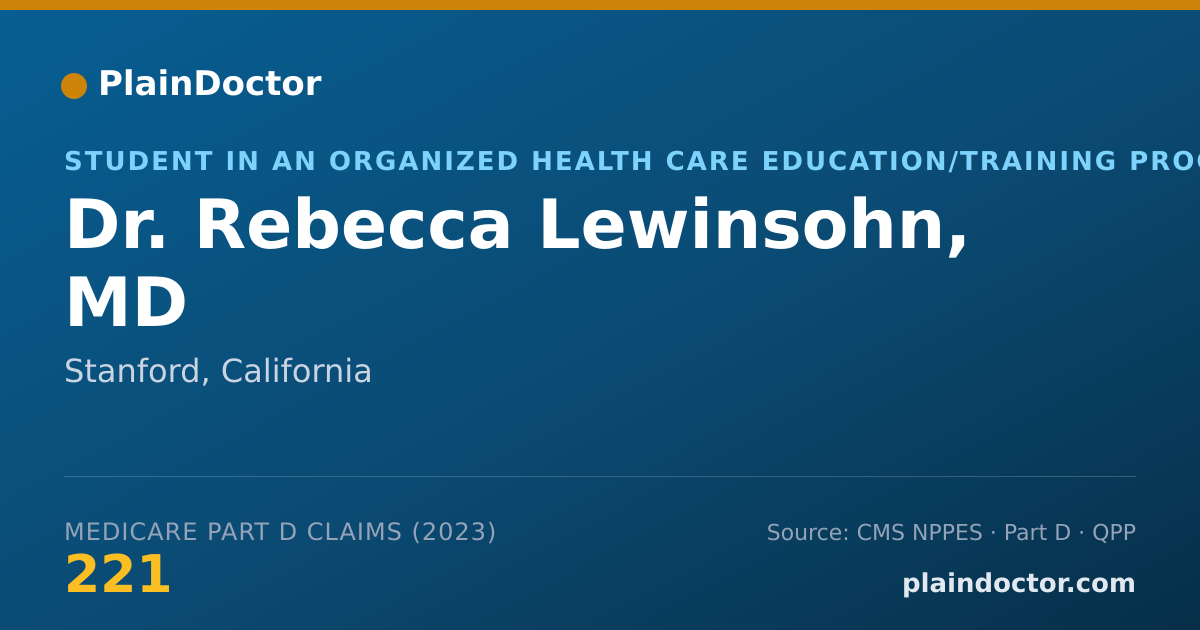 Shareable card for Rebecca Lewinsohn, MD - Student in an Organized Health Care Education/Training Program, Stanford, CA