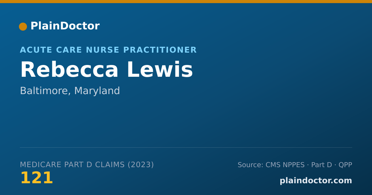 Shareable card for Rebecca Lewis - Acute Care Nurse Practitioner, Baltimore, MD