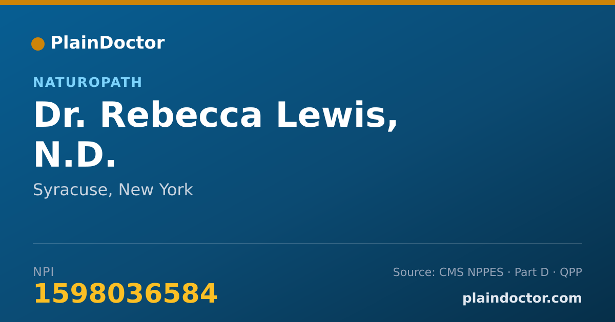 Shareable card for Rebecca Lewis, N.D. - Naturopath, Syracuse, NY