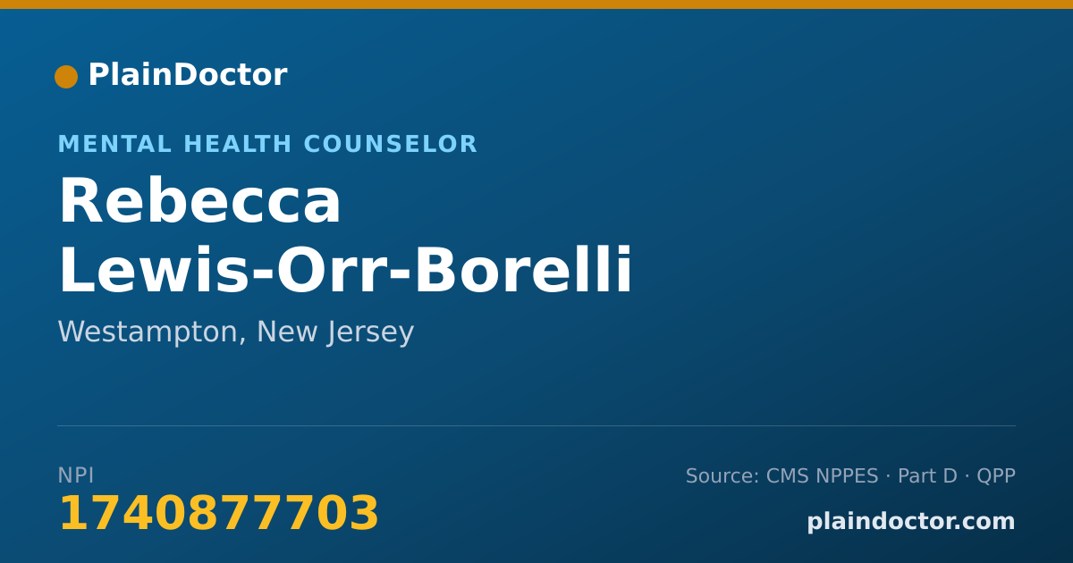 Shareable card for Rebecca Lewis-Orr-Borelli - Mental Health Counselor, Westampton, NJ
