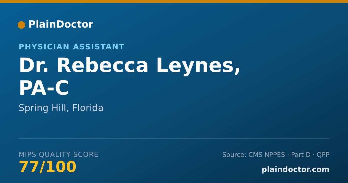 Shareable card for Rebecca Leynes, PA-C - Physician Assistant, Spring Hill, FL