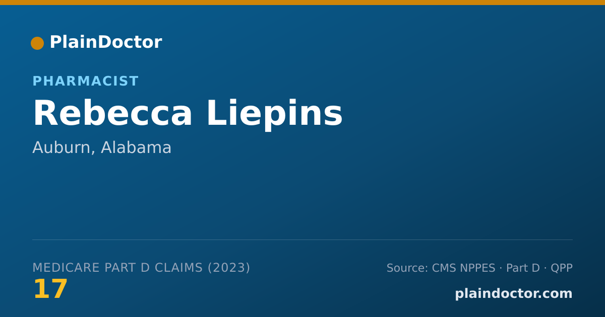 Shareable card for Rebecca Liepins - Pharmacist, Auburn, AL