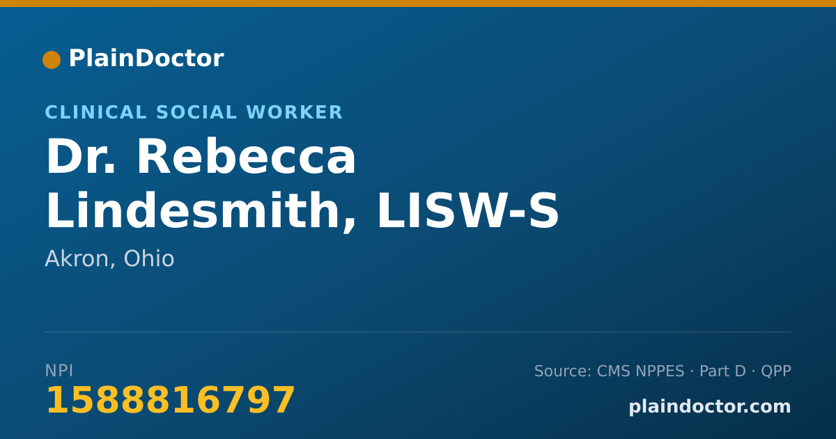 Shareable card for Rebecca Lindesmith, LISW-S - Clinical Social Worker, Akron, OH