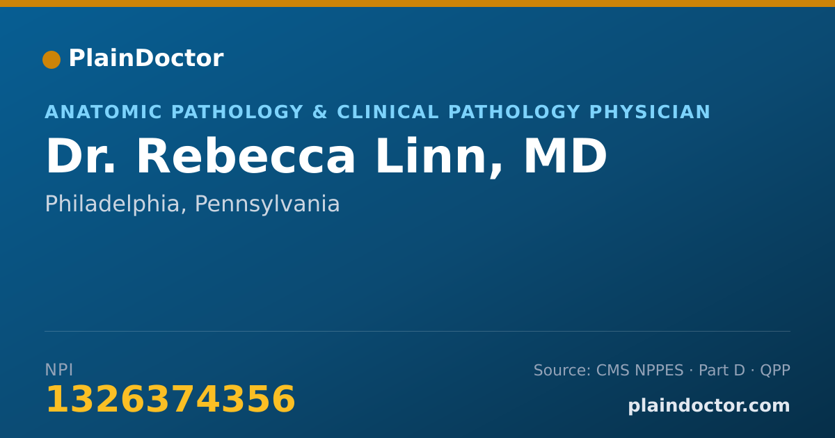 Shareable card for Rebecca Linn, MD - Anatomic Pathology & Clinical Pathology Physician, Philadelphia, PA