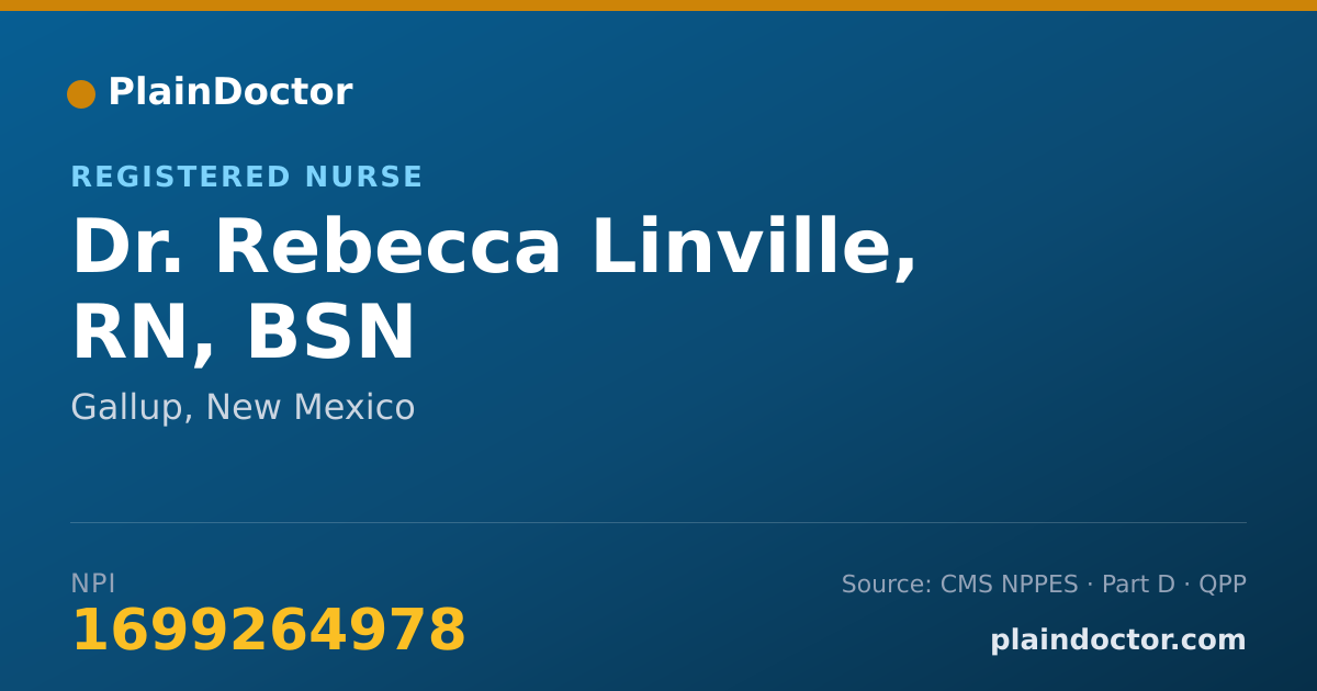 Shareable card for Rebecca Linville, RN, BSN - Registered Nurse, Gallup, NM