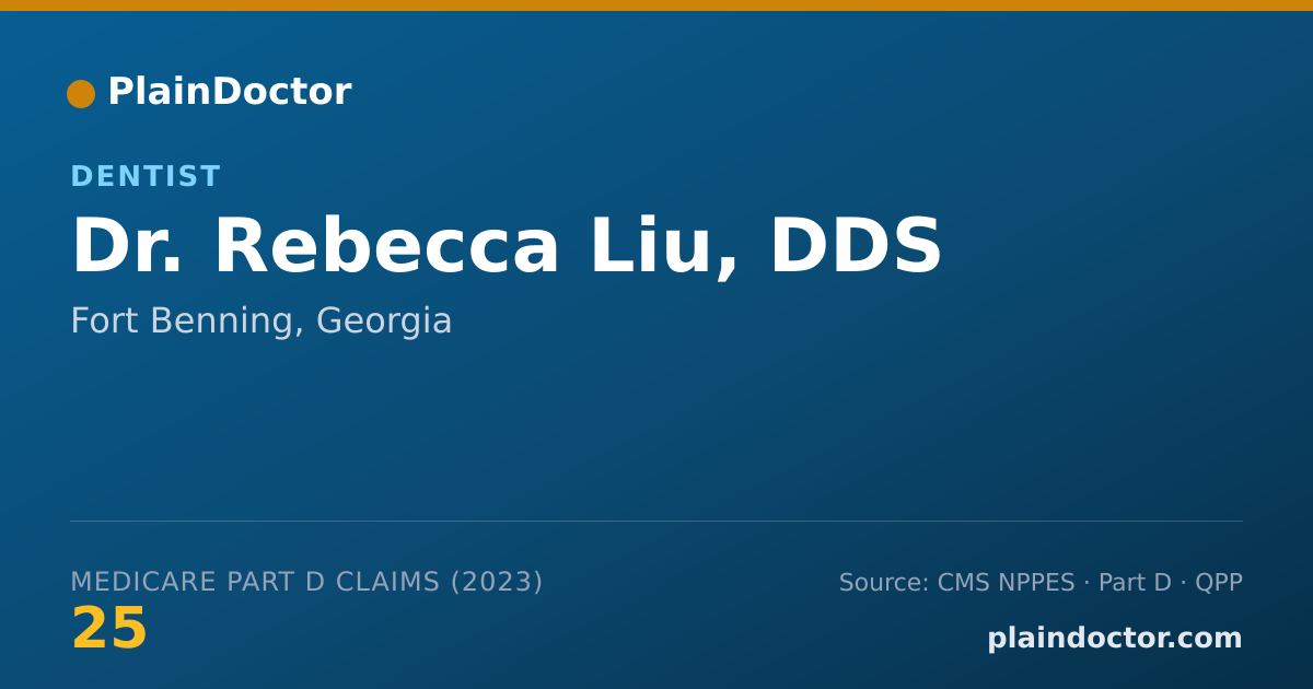 Shareable card for Rebecca Liu, DDS - Dentist, Fort Benning, GA