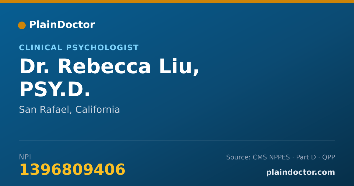 Shareable card for Rebecca Liu, PSY.D. - Clinical Psychologist, San Rafael, CA