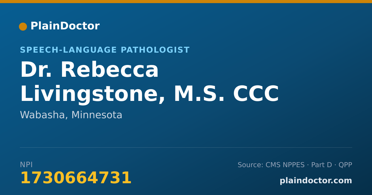 Shareable card for Rebecca Livingstone, M.S. CCC - Speech-Language Pathologist, Wabasha, MN