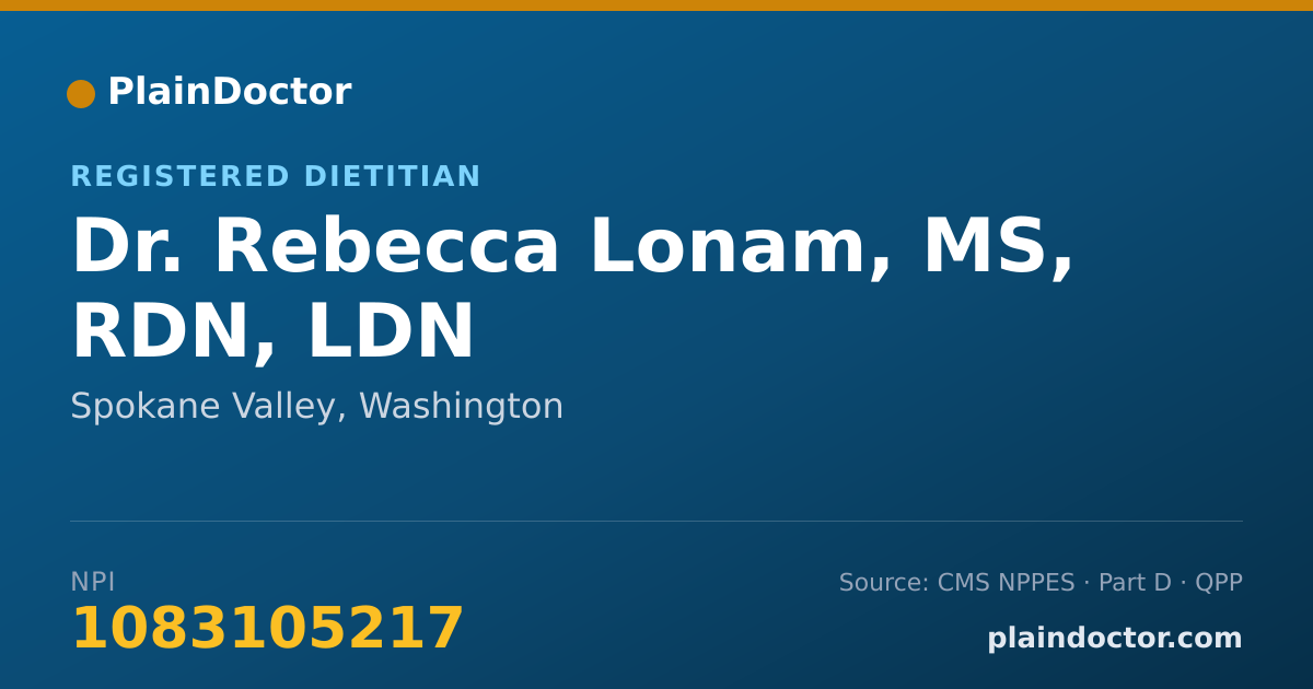Shareable card for Rebecca Lonam, MS, RDN, LDN - Registered Dietitian, Spokane Valley, WA