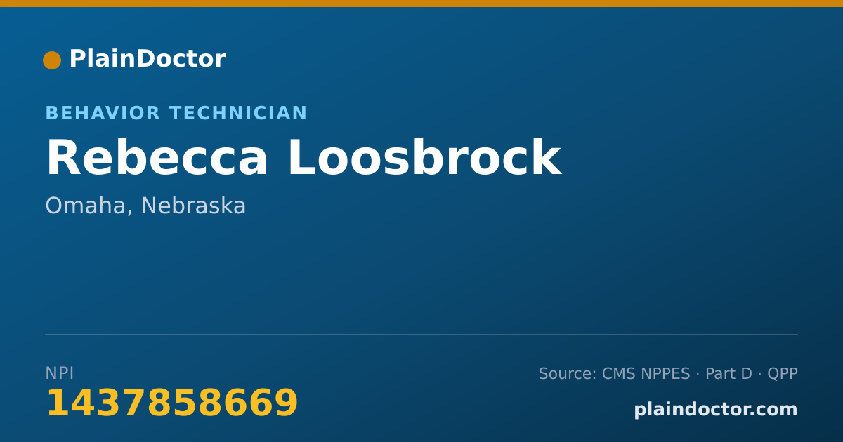 Shareable card for Rebecca Loosbrock - Behavior Technician, Omaha, NE