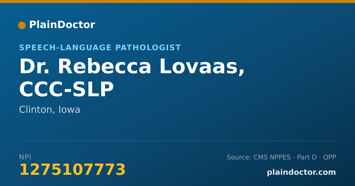 Shareable card for Rebecca Lovaas, CCC-SLP - Speech-Language Pathologist, Clinton, IA