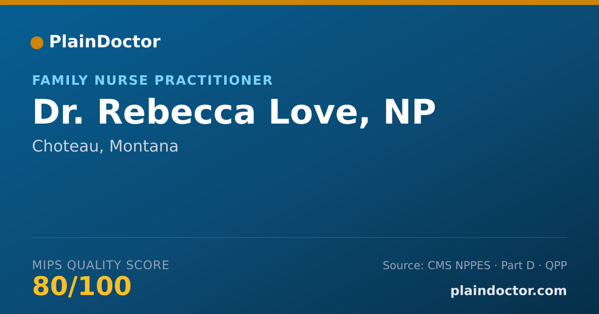 Shareable card for Rebecca Love, NP - Family Nurse Practitioner, Choteau, MT