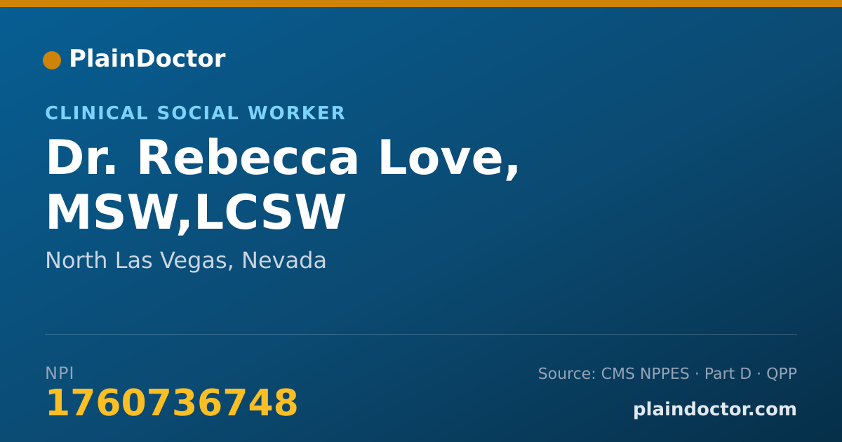 Shareable card for Rebecca Love, MSW,LCSW - Clinical Social Worker, North Las Vegas, NV