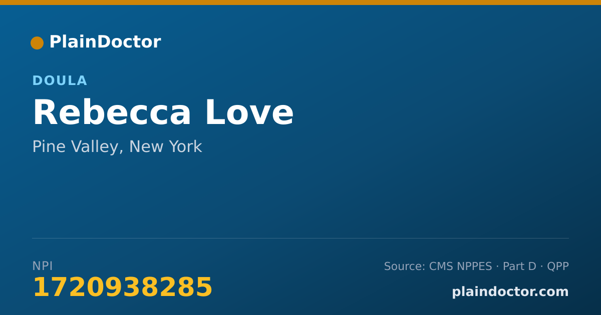 Shareable card for Rebecca Love - Doula, Pine Valley, NY