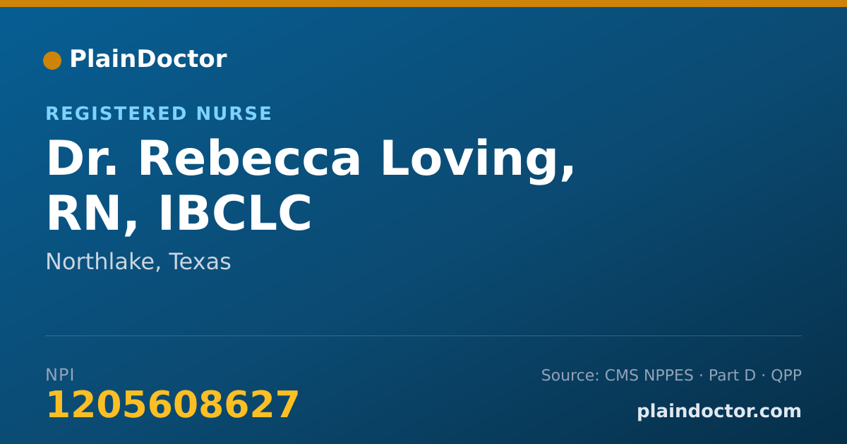 Shareable card for Rebecca Loving, RN, IBCLC - Registered Nurse, Northlake, TX