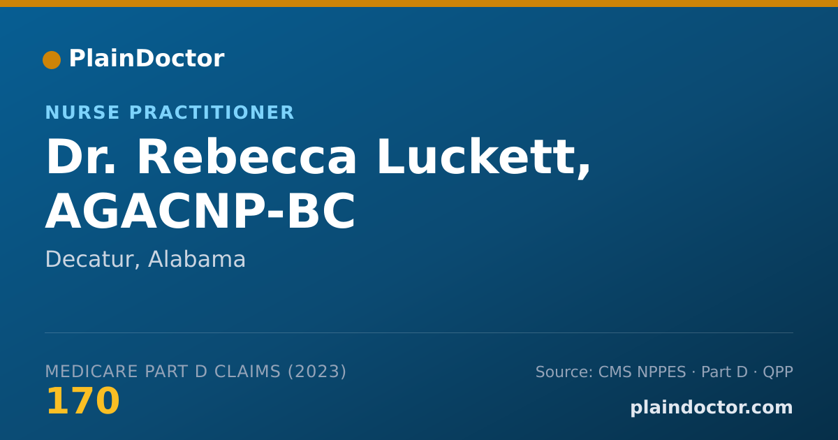 Shareable card for Rebecca Luckett, AGACNP-BC - Nurse Practitioner, Decatur, AL