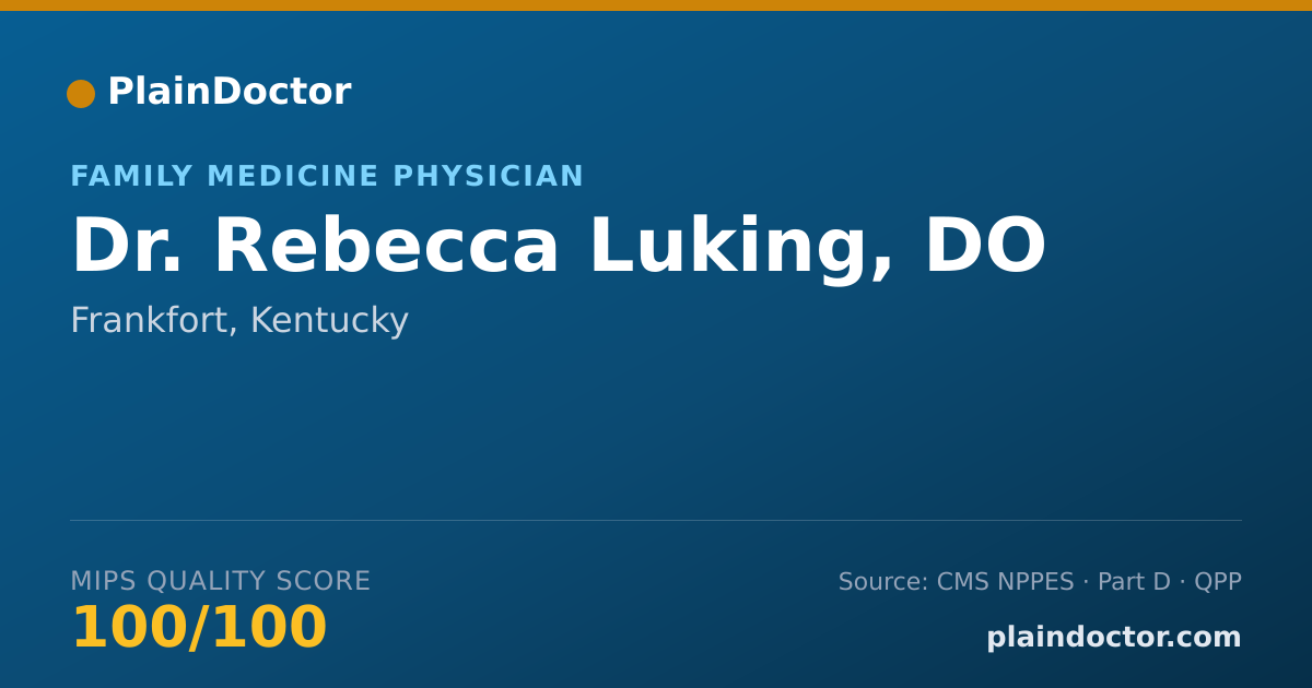 Shareable card for Rebecca Luking, DO - Family Medicine Physician, Frankfort, KY