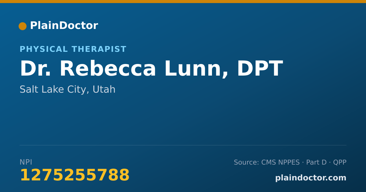 Shareable card for Rebecca Lunn, DPT - Physical Therapist, Salt Lake City, UT