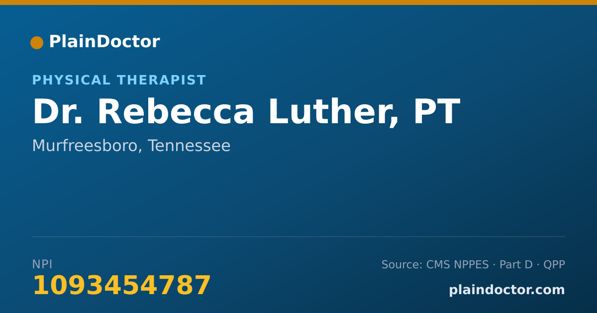 Shareable card for Rebecca Luther, PT - Physical Therapist, Murfreesboro, TN