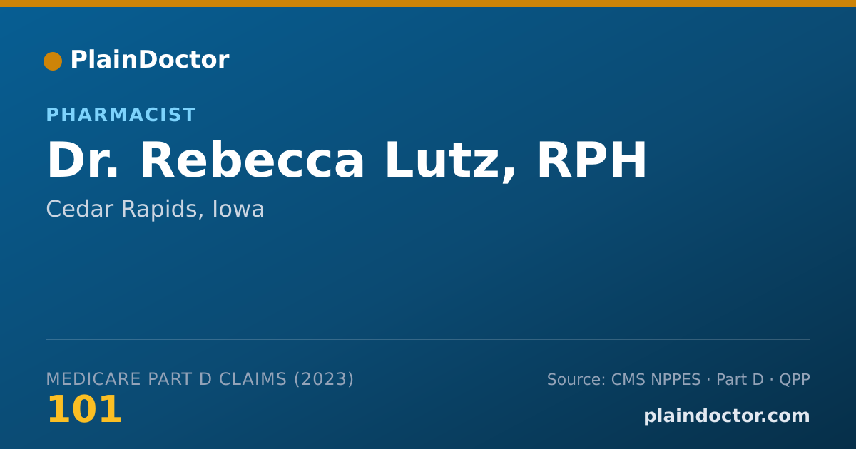 Shareable card for Rebecca Lutz, RPH - Pharmacist, Cedar Rapids, IA