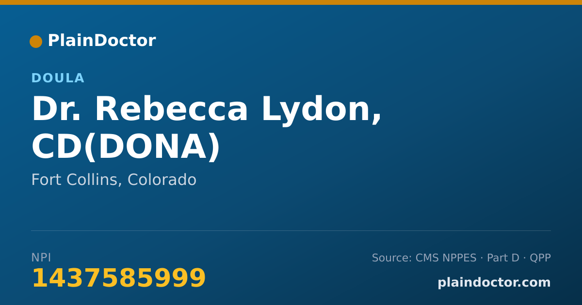 Shareable card for Rebecca Lydon, CD(DONA) - Doula, Fort Collins, CO