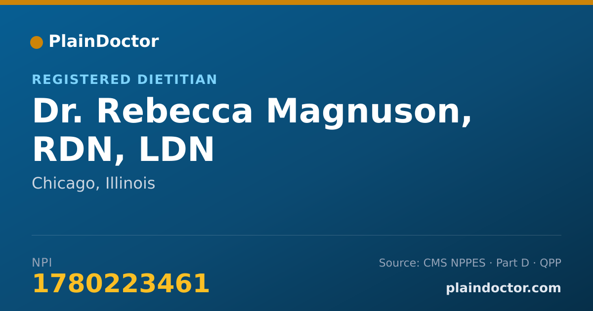 Shareable card for Rebecca Magnuson, RDN, LDN - Registered Dietitian, Chicago, IL