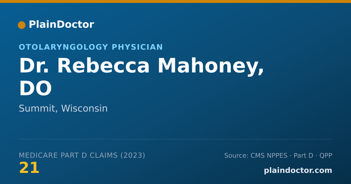 Shareable card for Rebecca Mahoney, DO - Otolaryngology Physician, Summit, WI