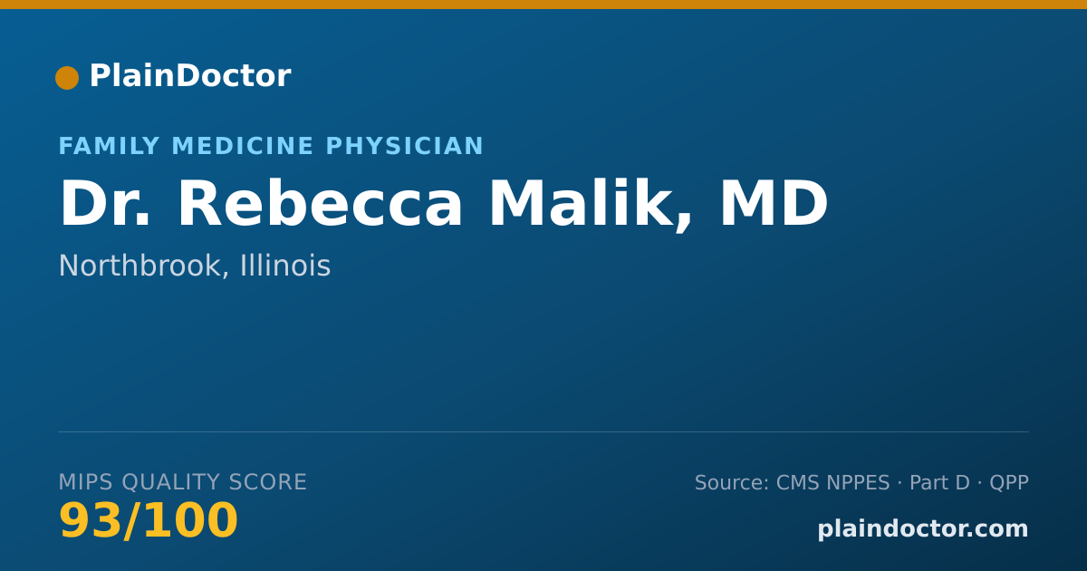 Shareable card for Rebecca Malik, MD - Family Medicine Physician, Northbrook, IL