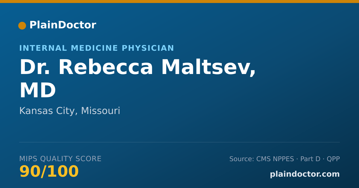 Shareable card for Rebecca Maltsev, MD - Internal Medicine Physician, Kansas City, MO