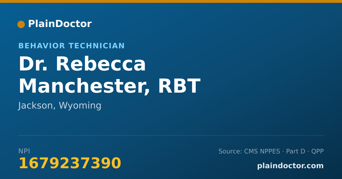 Shareable card for Rebecca Manchester, RBT - Behavior Technician, Jackson, WY