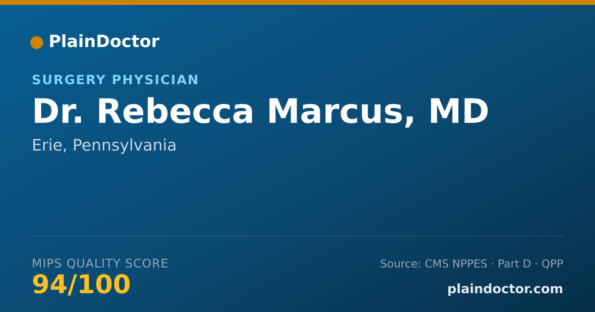Shareable card for Rebecca Marcus, MD - Surgery Physician, Erie, PA